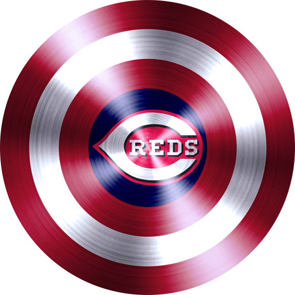 Captain American Shield With Cincinnati Reds Logo vinyl decal